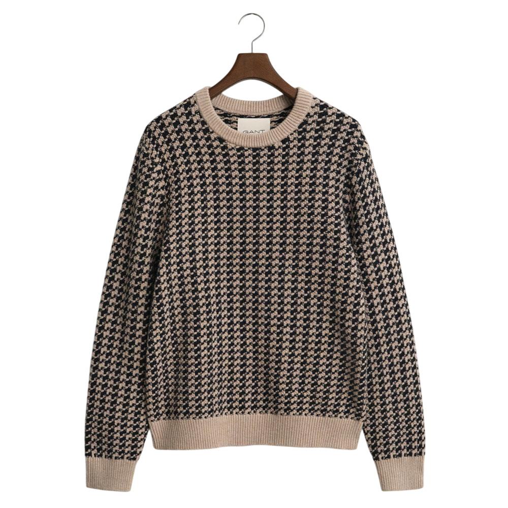 GANT Two-Tone Textured Crew Neck Sweater